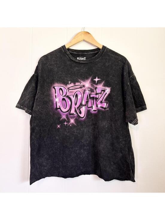 Bratz Tops - Bratz Graphic Acid Wash Short Sleeve Cropped Tee T-Shirt Women's XL
